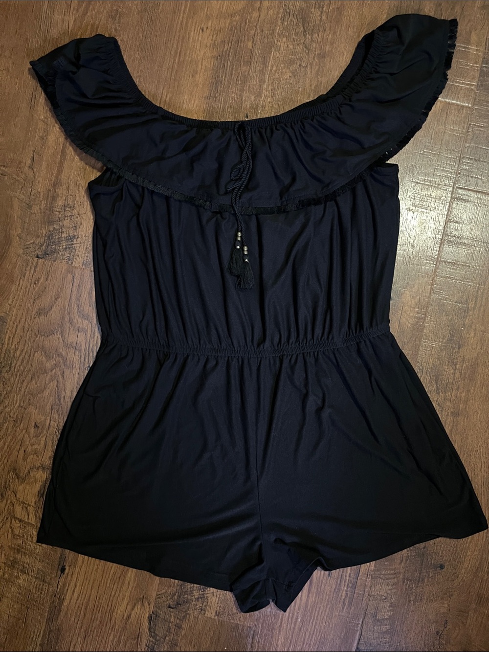 Young USA Black Women’s Elastic-Neck Romper